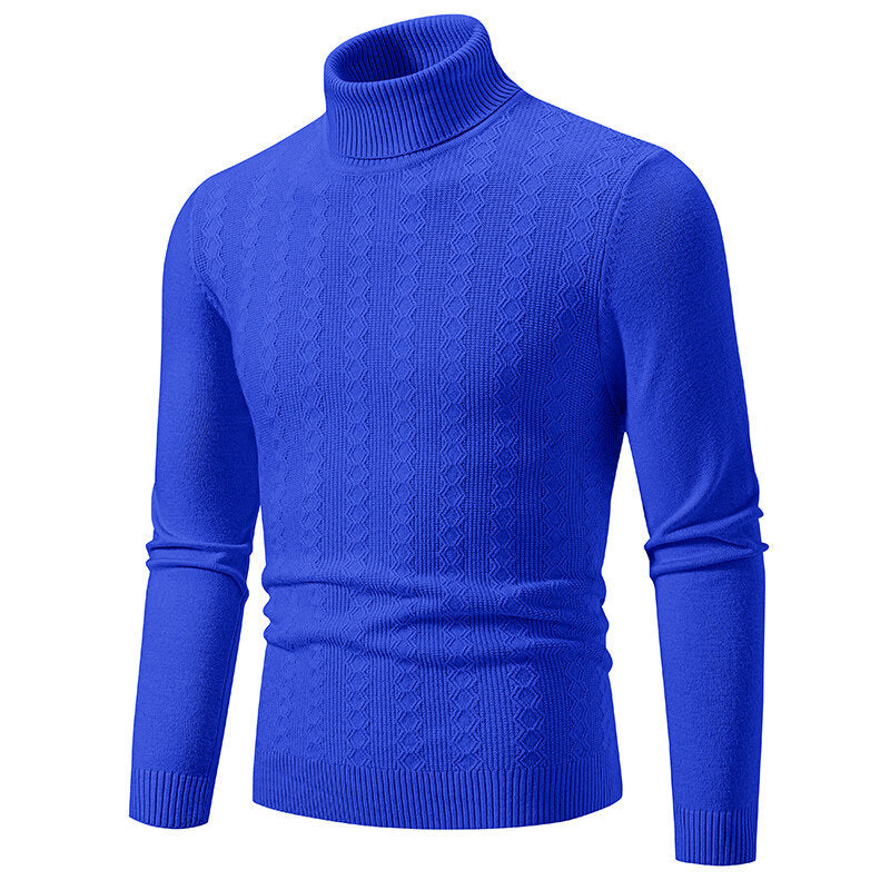 Herren Pullover Rollkragen Strick Zopfmuster