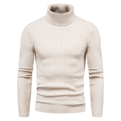 Herren Pullover Rollkragen Zopf Muster Elegante Mode