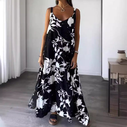 Damen Maxikleid Floral Elegant Lang - IdealeKleiden