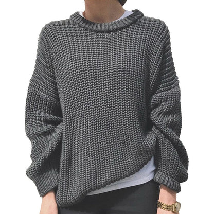 Damen Pullover Lässig Voluminös Grobstrick