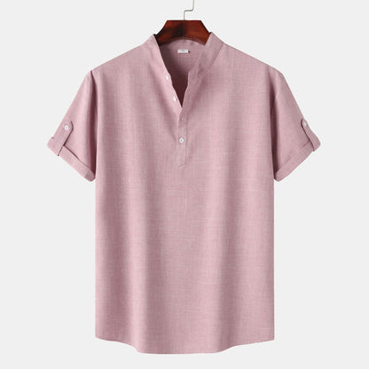 Herren Kurzarmhemd Modern Henley Style