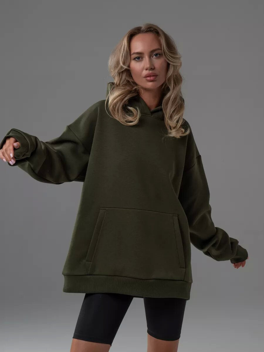 Großer Damen Hoodie Kuschelig Weich Mit Kängurutasche