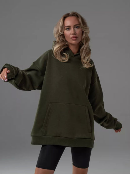 Großer Damen Hoodie Kuschelig Weich Mit Kängurutasche