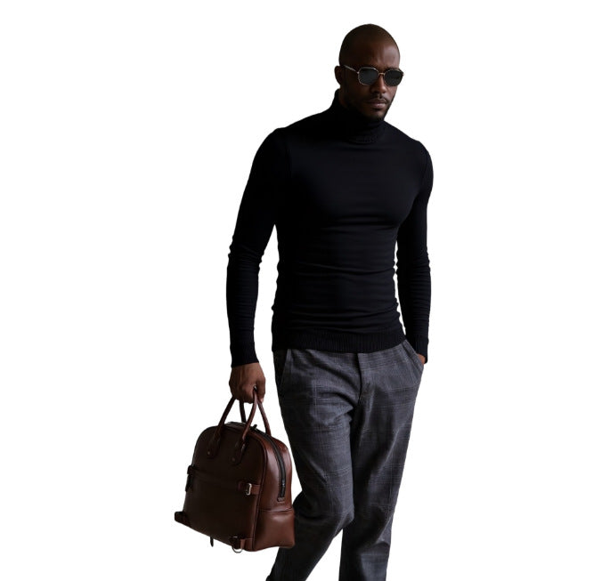 Herren Rollkragen Pullover Fein Strukturiert Elegantes Design