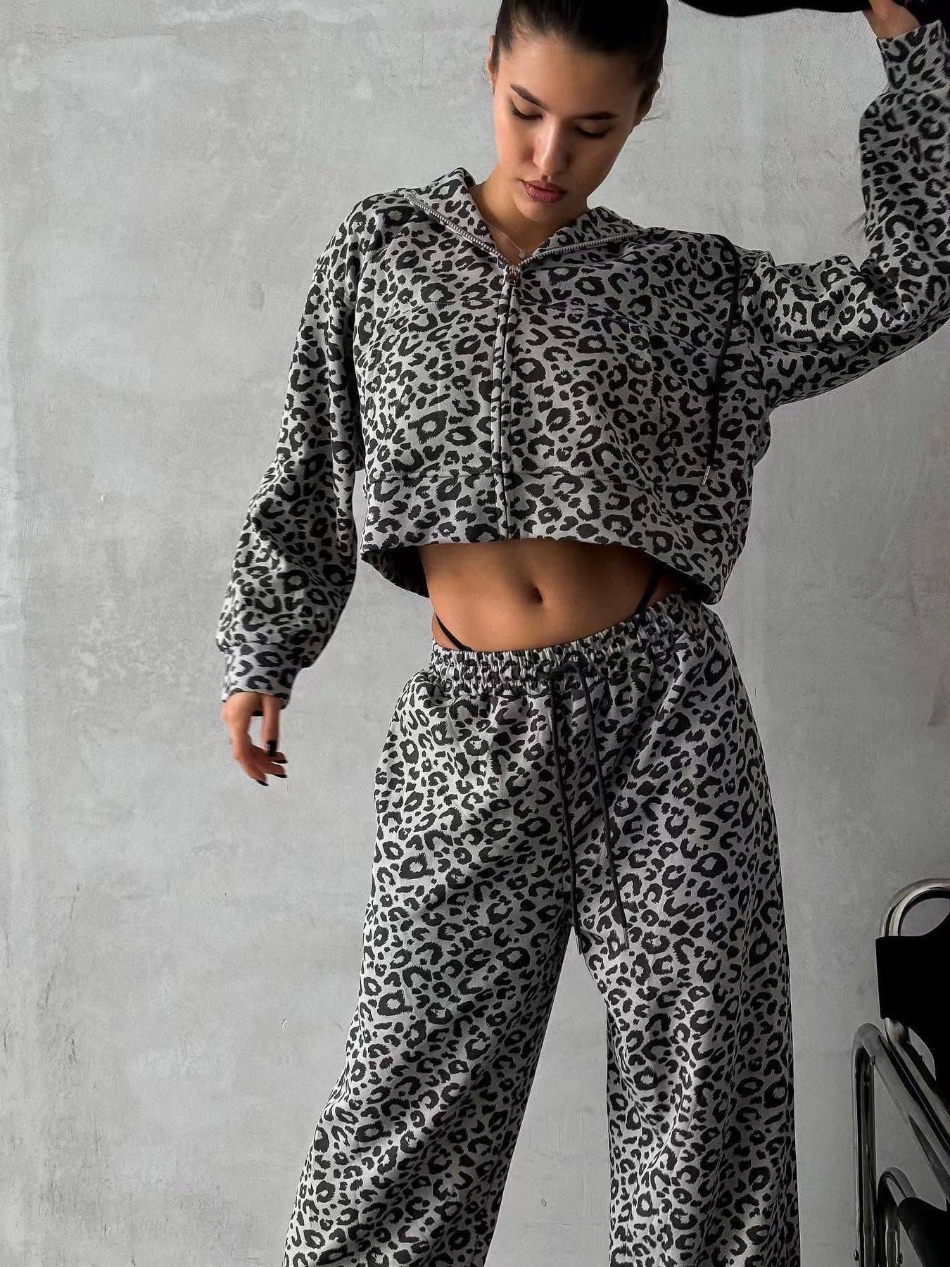 Damen Sportset Kapuzenpullover und Jogginghose Komfort Set