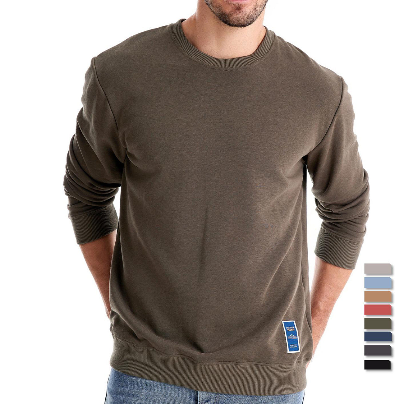 Herren Sweatshirt Klassisch Rundhals Modern Style - IdealeKleiden
