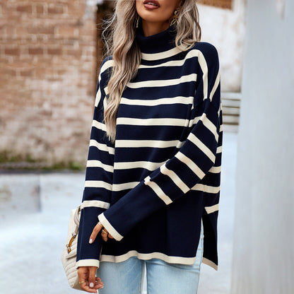 Stylischer Streifen Pullover Winter