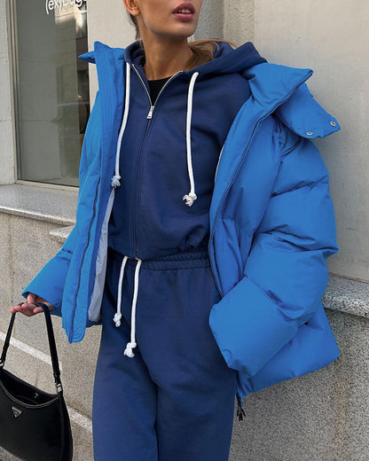 Stylische Kapuzenjacke Damen Lockere Passform