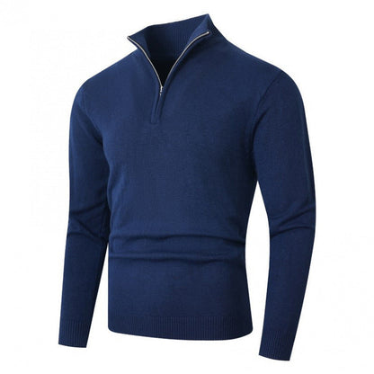 Modischer Herren Strickpullover Reißverschluss Kragen