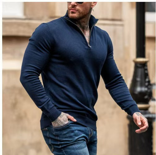 Modischer Herren Strickpullover Reißverschluss Kragen - IdealeKleiden