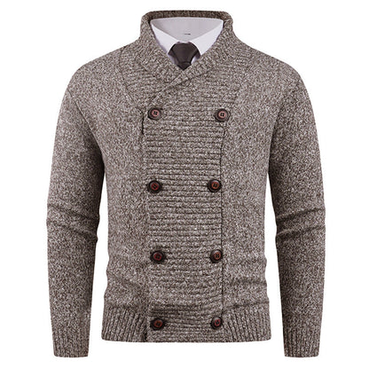 Herren Strickjacke Modern Schalkragen Knopfdesign
