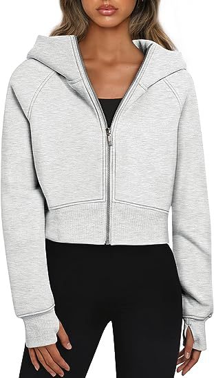 Damen Sportlich Kurzarm Kapuzenpullover Mit Reißverschluss