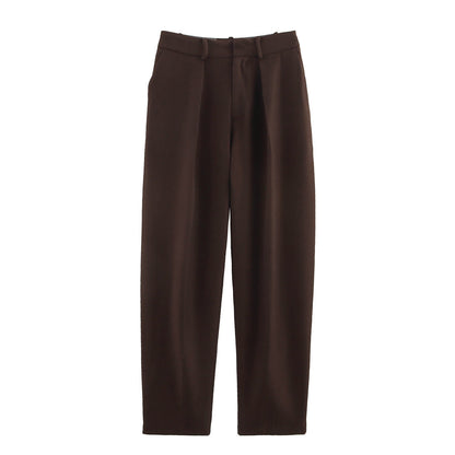 Damen Anzughose Elegant Bequem Falten Design