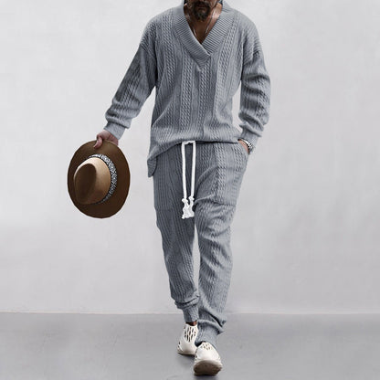 Herren Strickpullover Lässig V-Ausschnitt Elastisch