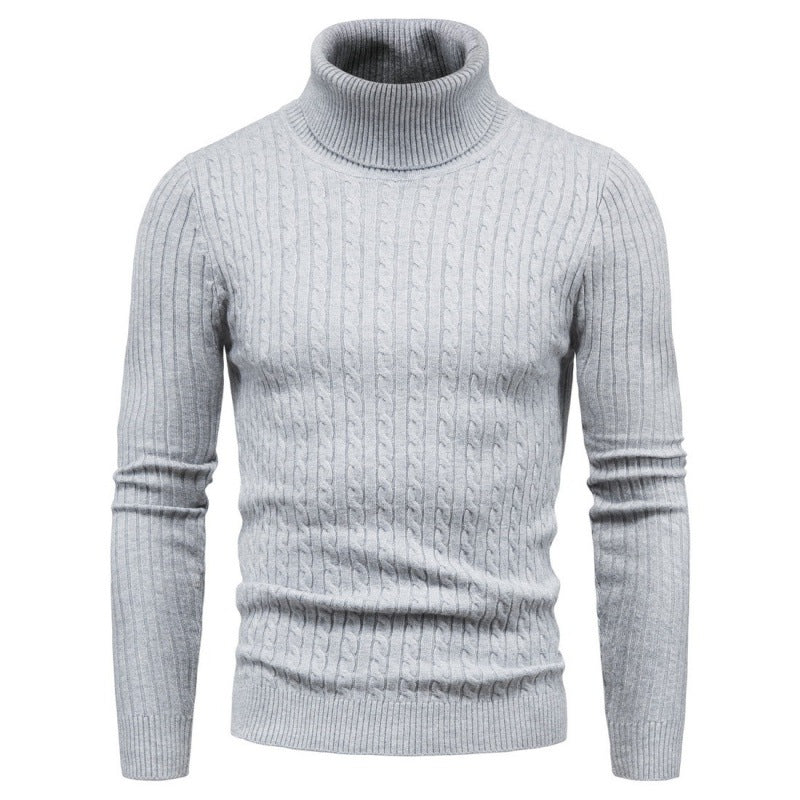 Herren Pullover Rollkragen Zopf Muster Elegante Mode