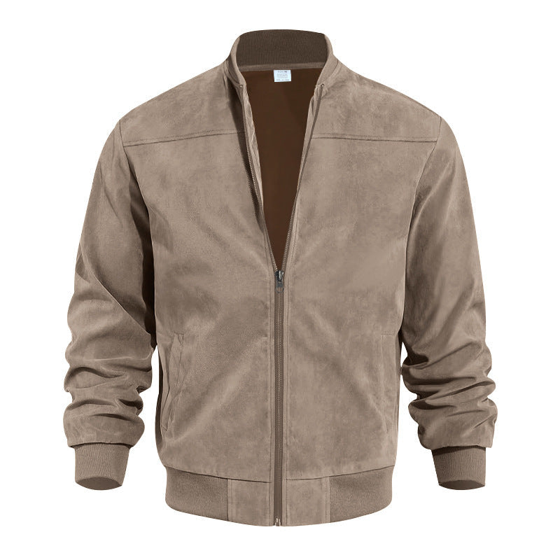 Herren Lederjacke Sportlich Bomber Style Elastisch