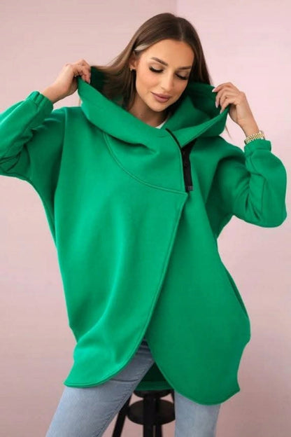 Stylische Sweatjacke Asymmetrisch Reißverschluss