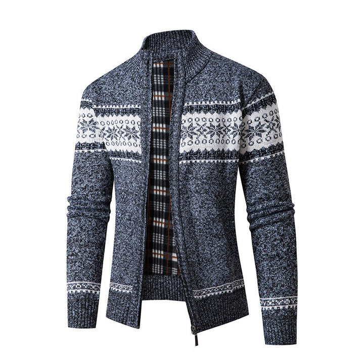 Herren Strickjacke Modern Hoher Kragen