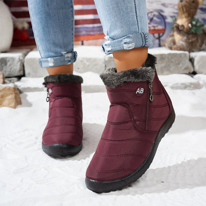 Damen Winterstiefel Warm Praktisch Reißverschluss