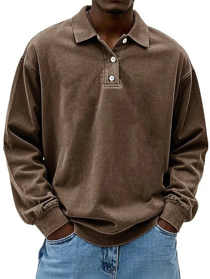 Herren Polo Shirt Langärmlig Sportlich