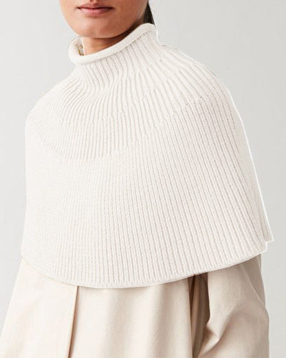 Damen Strickcape Elegantes Design Hochkragen