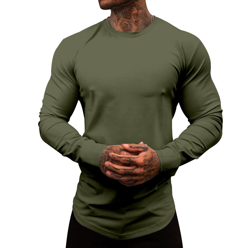 Herren Langarmshirt Weich Baumwolle Rundhals - IdealeKleiden