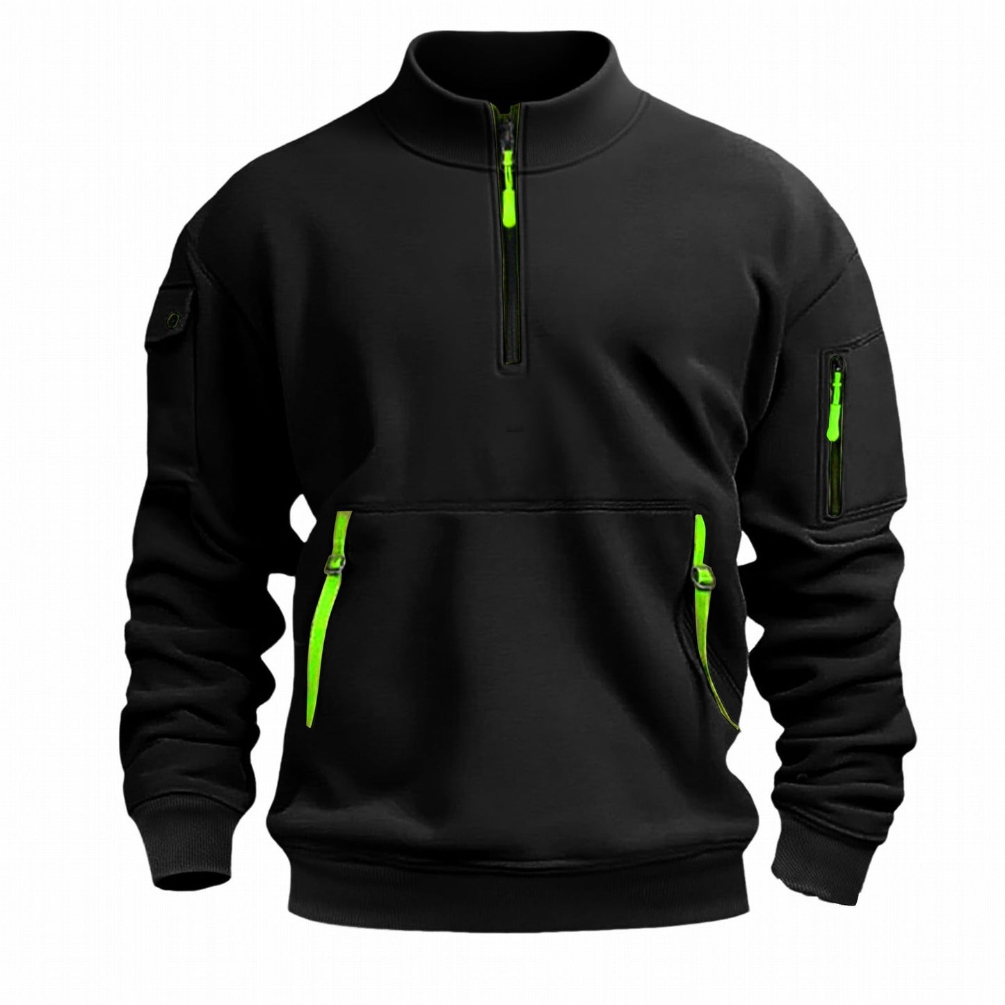 Herren Outdoor Pullover Praktisch Reißverschluss Taschen