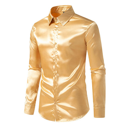 Herren Satinhemd Elegant Klassisch