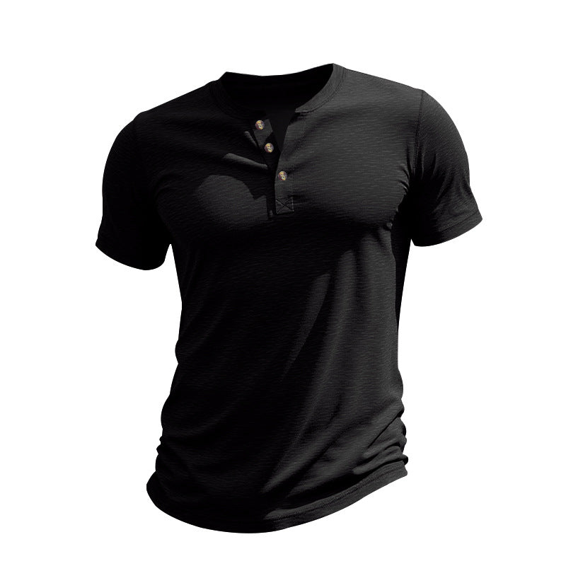Herren T-Shirt Kurzarm Weich Baumwolle Elegant