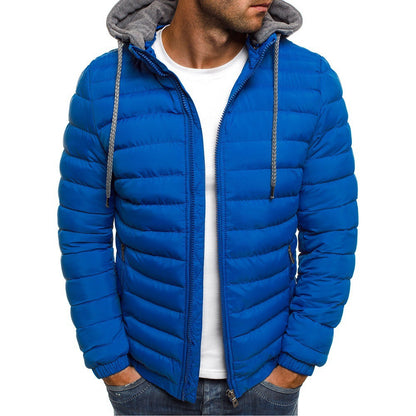 Herren Steppjacke Leicht Kapuze Hochkragen Outdoor