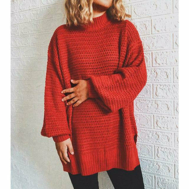 Stylische Damenkleidung | Strickpullover mit Rippenmuster