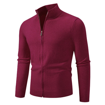 Herren Strickjacke Modern Stehkragen Funktionsverschluss