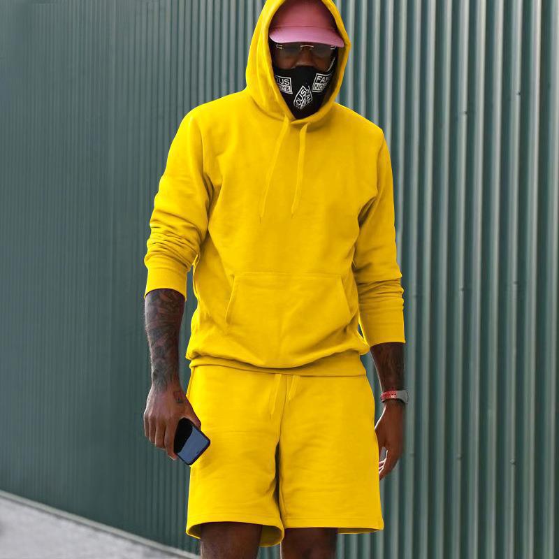 Herren Sportset Sweat Hoodie Shorts Komfort