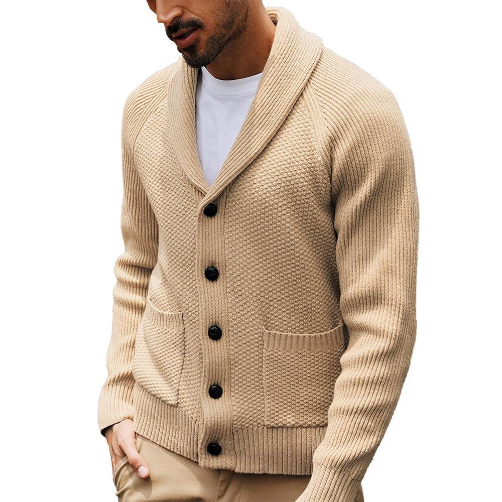Herren Strickjacke Schalkragen Modern Stylish
