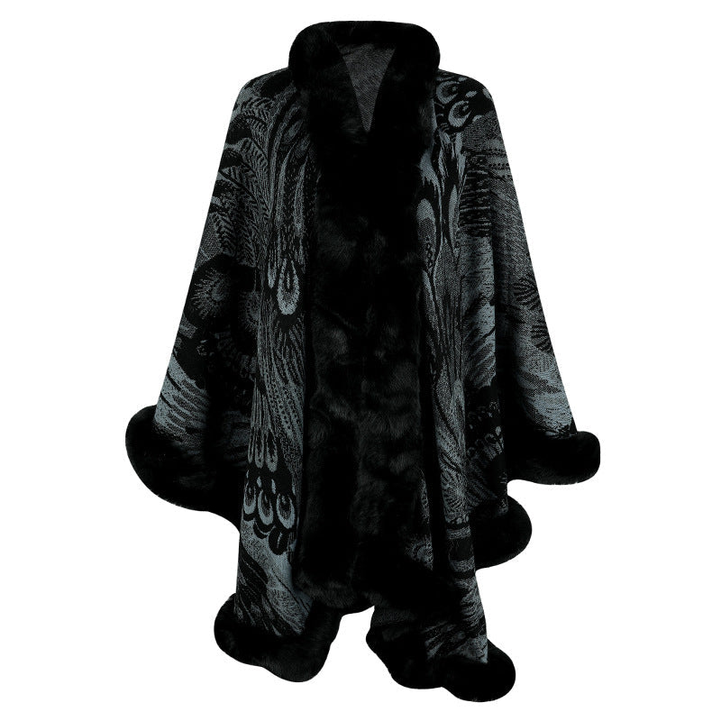 Damen Poncho Weich Fleece Wärme Schal