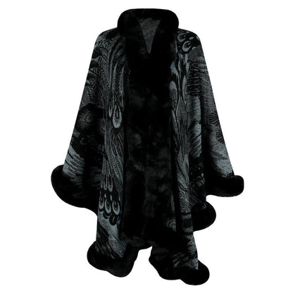 Damen Poncho Weich Fleece Wärme Schal