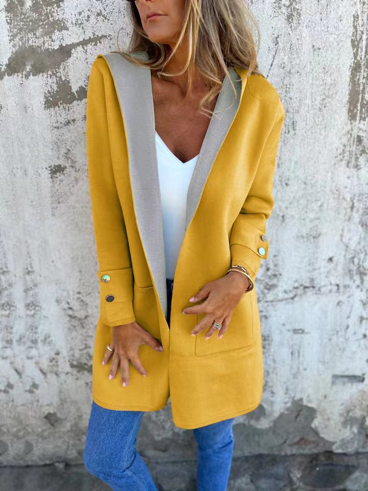Kapuzenstrickjacke Weich Bequem Mit Taschen