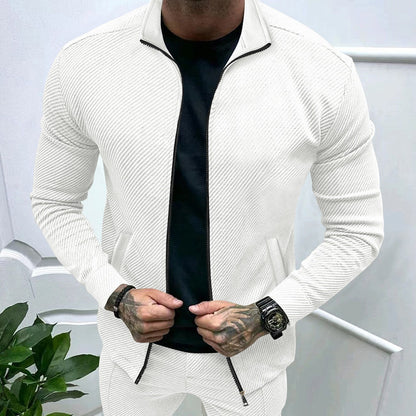 Herren Sportjacke Strukturiert Modern Style