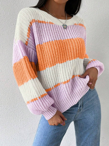 Großer Strickpullover Übergröße Langarm