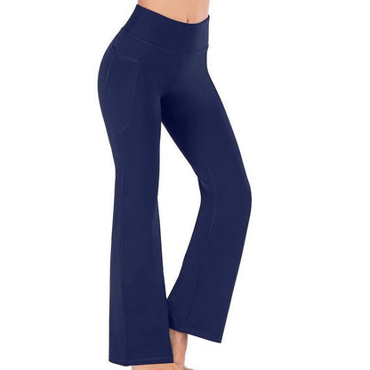 Damen Sportleggings Hoch Bund Bequem Mit Seitentaschen