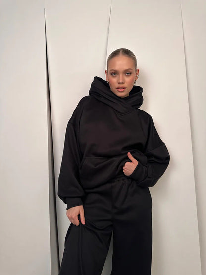 Damen Jogginganzug Bequem Kapuzen Outfit