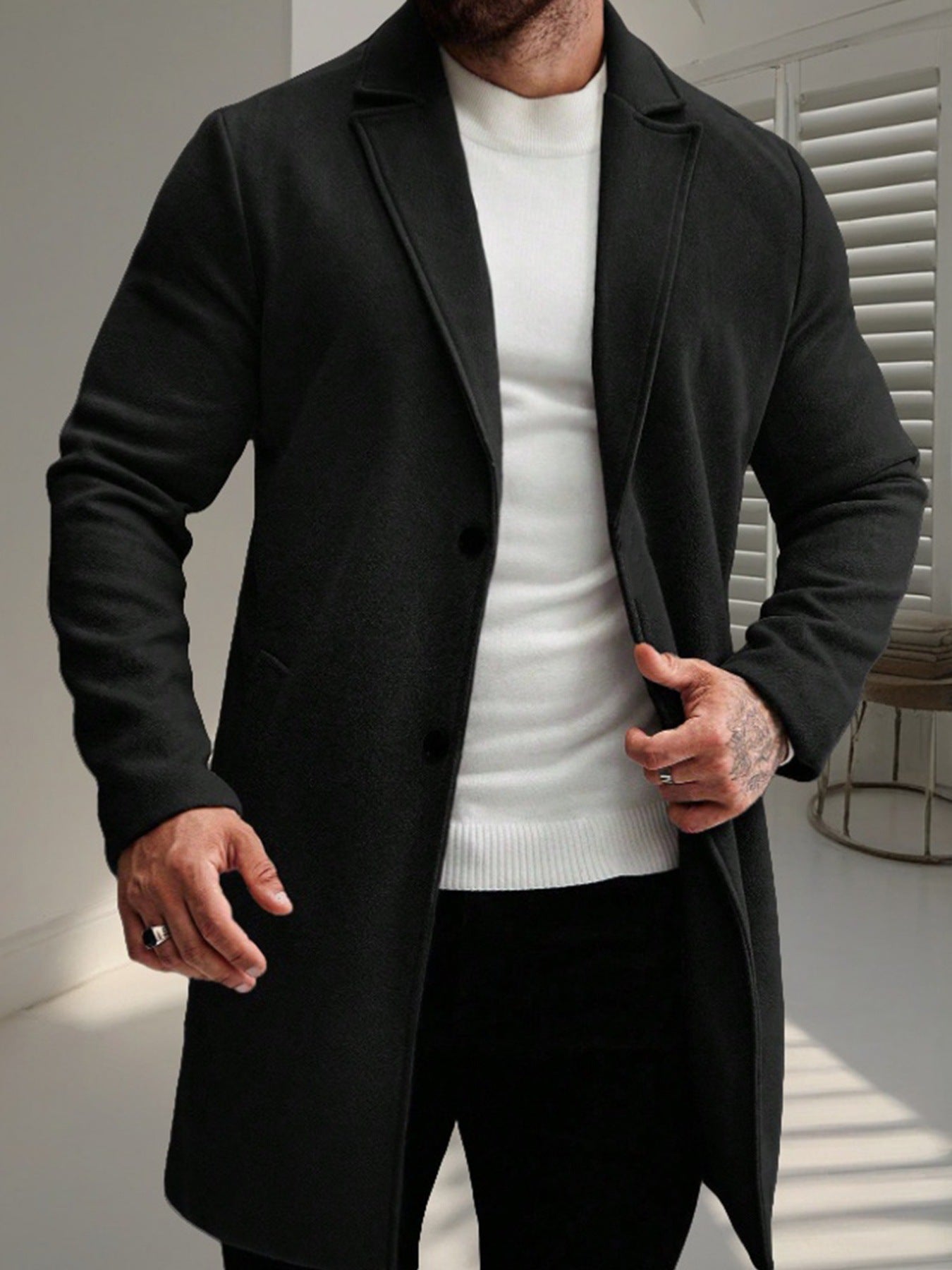 Herren Wollmantel Elegant Stylish Winter