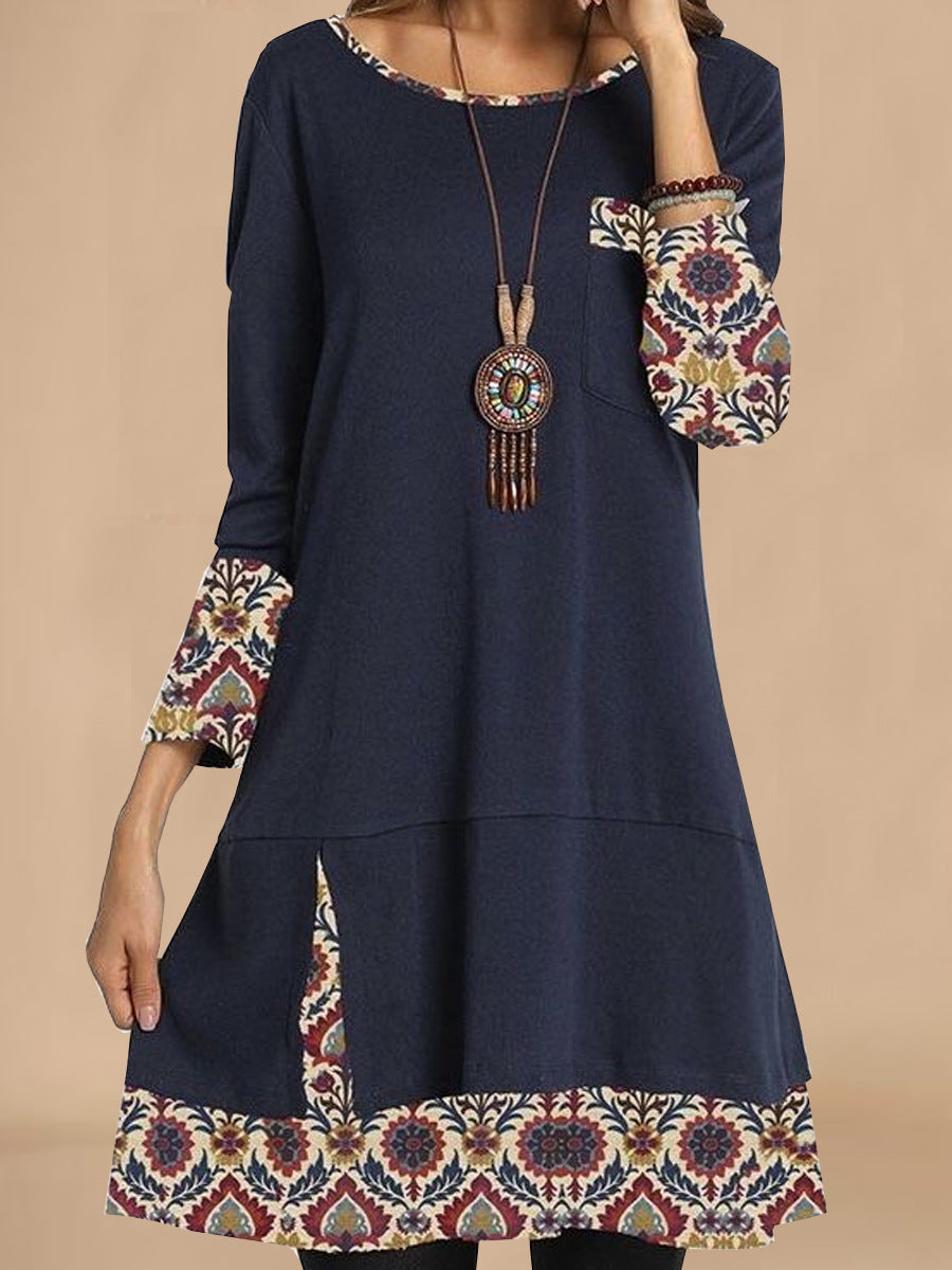 Damen Tunika-Kleid Elegant 3/4 Ärmel Exklusiv - IdealeKleiden