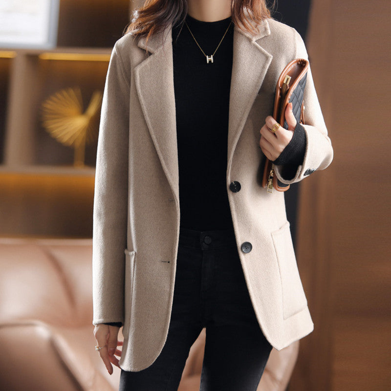 Herbst Winter Blazer Damen Tweed Mantel Elegant