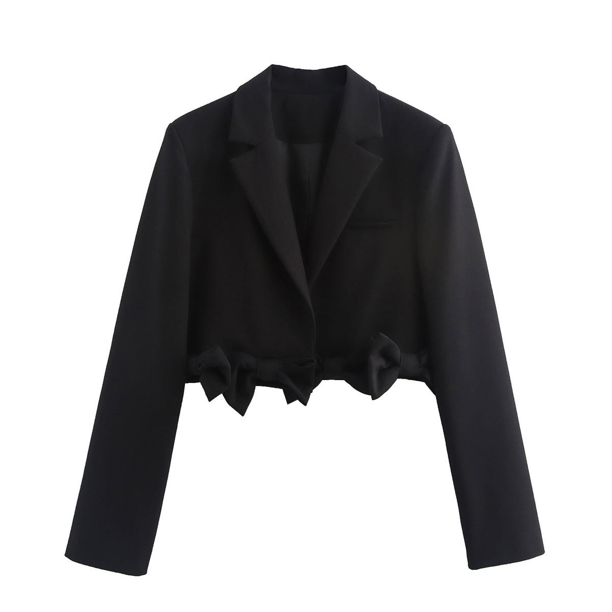 Damen Blazer Jacke Chic Schleifendetail Elegante Optik - IdealeKleiden