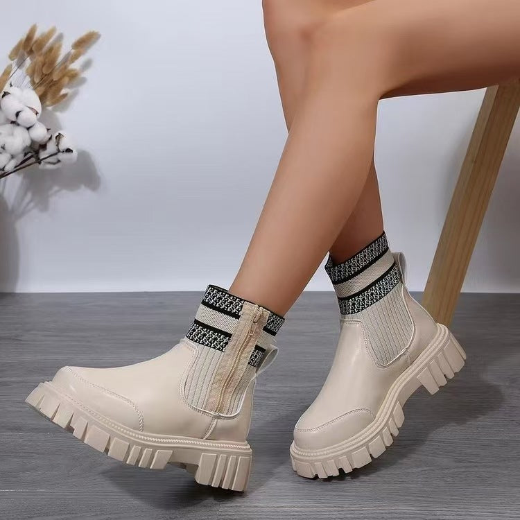 Damen Biker-Stiefel Robust Elastisch