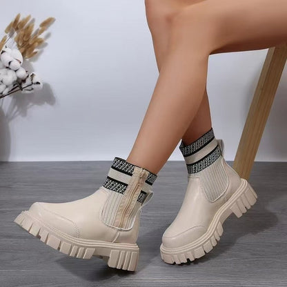 Damen Biker-Stiefel Robust Elastisch