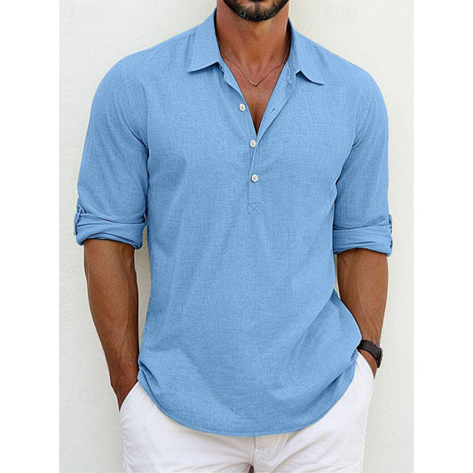 Herren Leinenhemd Bequem Sommer - IdealeKleiden