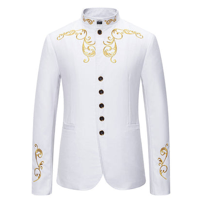 Herren Blazer Elegant Gold Verzierung Anzug