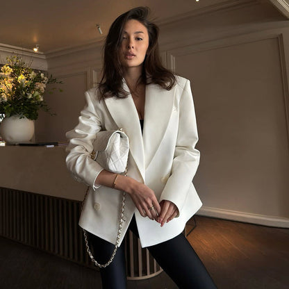 Damen Oversize Blazer Elegant Lang